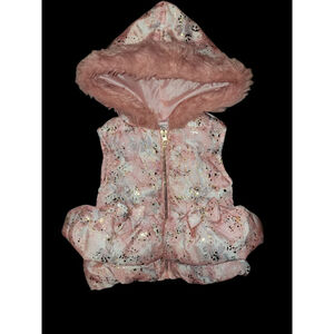 Girls Little Lass Vest Size 12M Pink Puffer